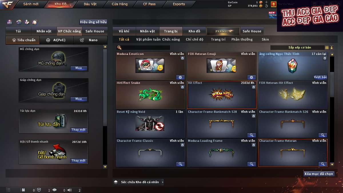 shop acc cf uy tin gia re